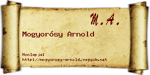 Mogyorósy Arnold névjegykártya